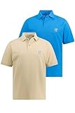 JP 1880 Herren große Größen Übergrößen Menswear L-8XL Poloshirts, Basic, 2er-Pack, Piqué, gekämmte Baumwolle Aqua L 704317763-L