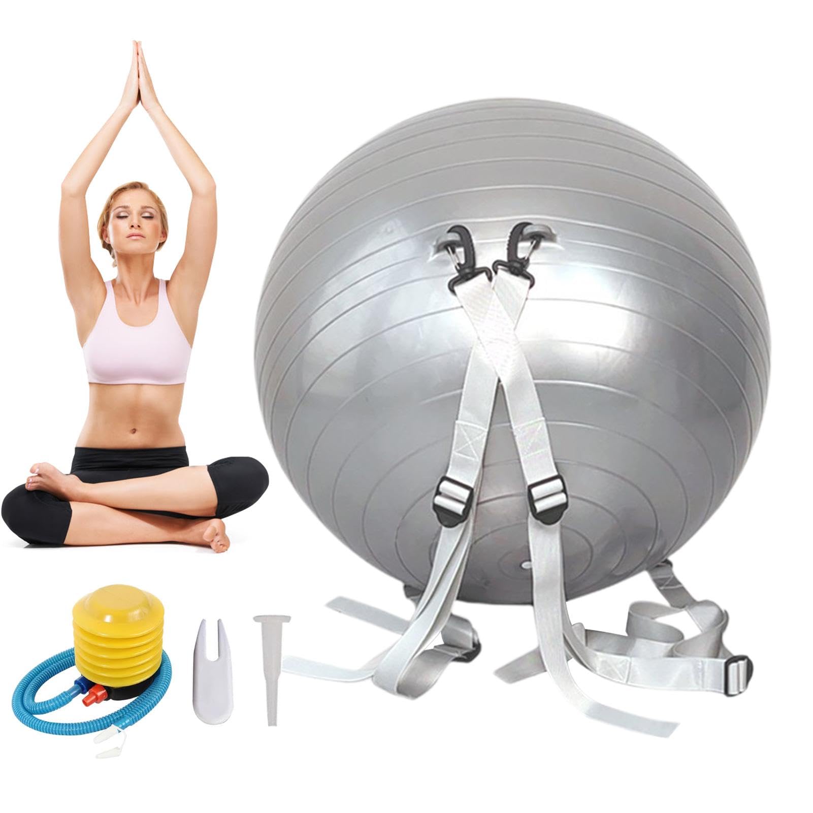 Xasbseulk Salto-Hilfsball, Salto-Ball | Fitness-Yoga-Ball - Gewichtetes Training, verstellbare Schultergurte, multifunktionales Hilfsmittel, 250 kg Tragkraft, rutschfest für das Fitnessstudio