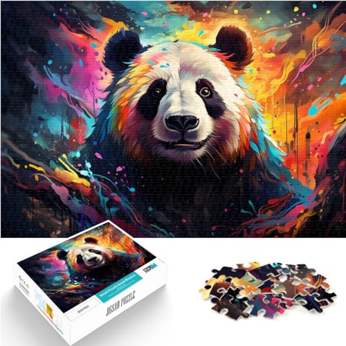 Puzzles Lernspiele Farbzeichnung eines Fantasy-Pandas Puzzles für Erwachsene 1000 Puzzle-Spielzeug Holzpuzzle Denkspiel 1000 Teile (50 x 75 cm)