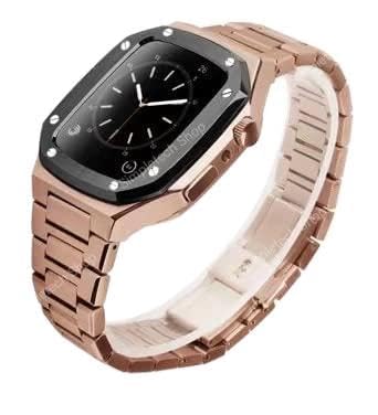 NEYENS Edelstahl-Uhrenarmband, für Apple Watch Band 9, 8, 7, 6, 5, 4, SE, 41 mm, 44 mm, 45 mm, Ersatzarmband, Metallgehäuse, Mod Kit, 41 mm, Achat