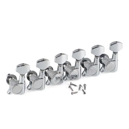 Strings Tuning Pegs Mechaniken Für Gitarre 6PCS Elektrische Gitarre String Tuning Schlüssel Pegs Mechaniken Mechaniken 6R /6L Kleine Taste (Color : Silver 6L)