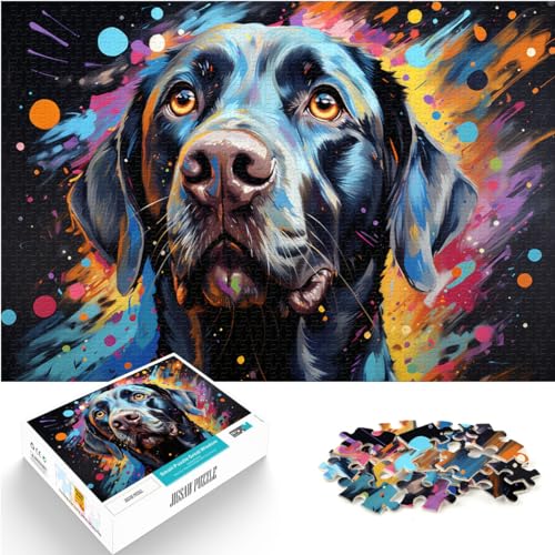 Puzzlespiele, Bunter Neonhund, 1000 Teile Puzzle für Erwachsene, Holzpuzzle, jedes Teil ist einzigartig – anspruchsvolles, unterhaltsames Familienspiel, 1000 Teile (50 x 75 cm)