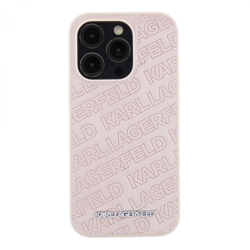 CG MOBILE Karl Lagerfeld Gestepptes Karl Muster Hartschale für iPhone 15 Pro Max (Pink)