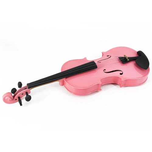 Geige Anfänger Hochwertiges Massivholz 4/4 3/4 1/2 1/4 1/8 Violino Geige Komplettset Zubehör Rosa Violine (Color : 1/4)