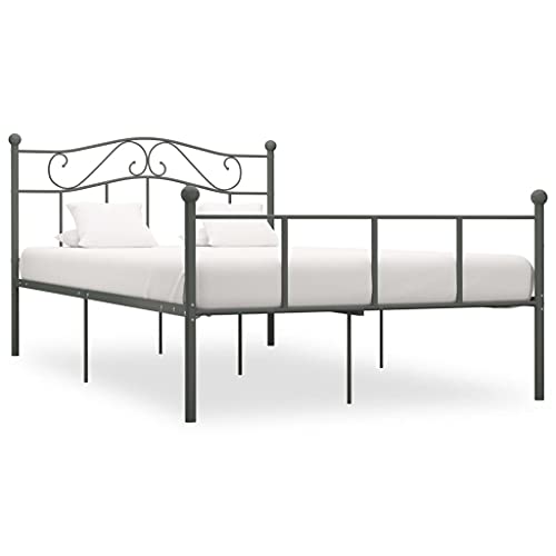 Lauuoeriau Home Items,Bed Frame Grey Metal 160x200cm,suit furniture