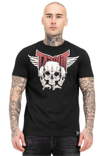 Tapout Herren HAMLINES T-Shirt, Black/Red/Ecru, XL