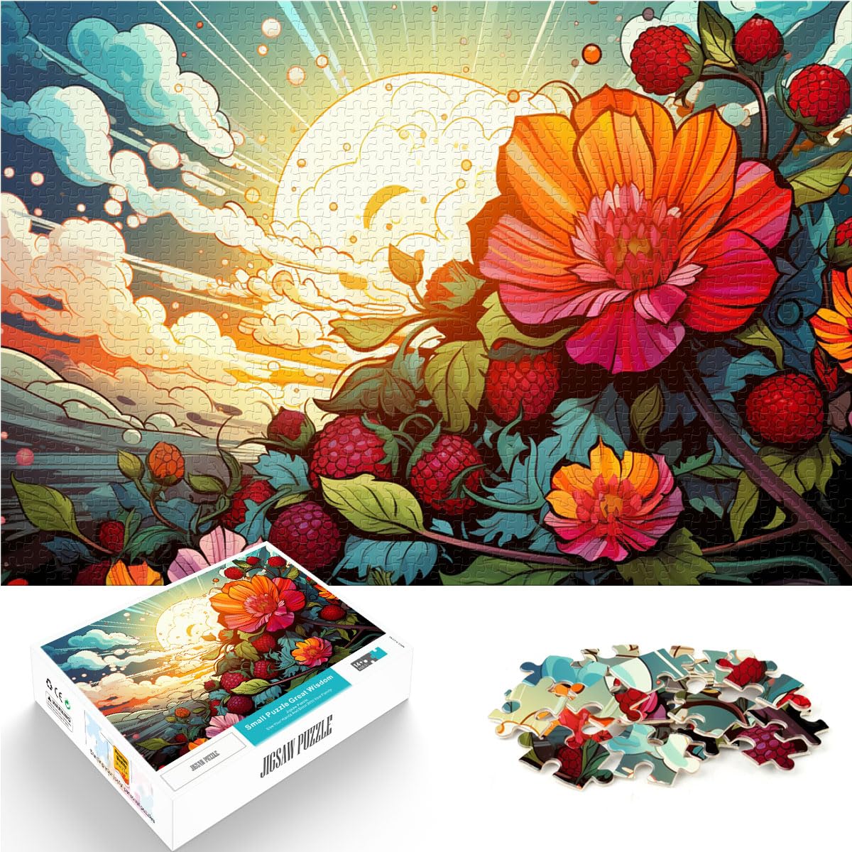 Puzzle Bunte Obstkunst für Erwachsene, 1000-teiliges Puzzle, Lernspiele, Holzpuzzle, jedes Teil ist einzigartig – anspruchsvolles, unterhaltsames Familienspiel, 1000 Teile (50 x 75 cm)