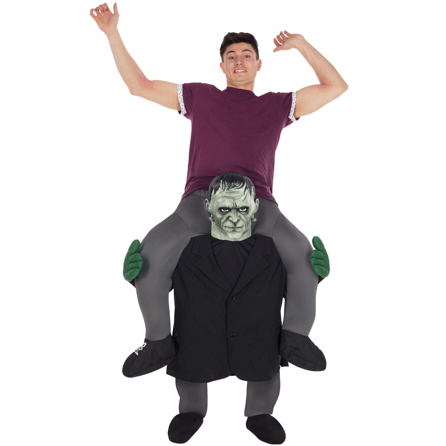 Morph Frankenstein Huckepack Kostüm für Erwachsene, Halloween Karneval, Damen Herren