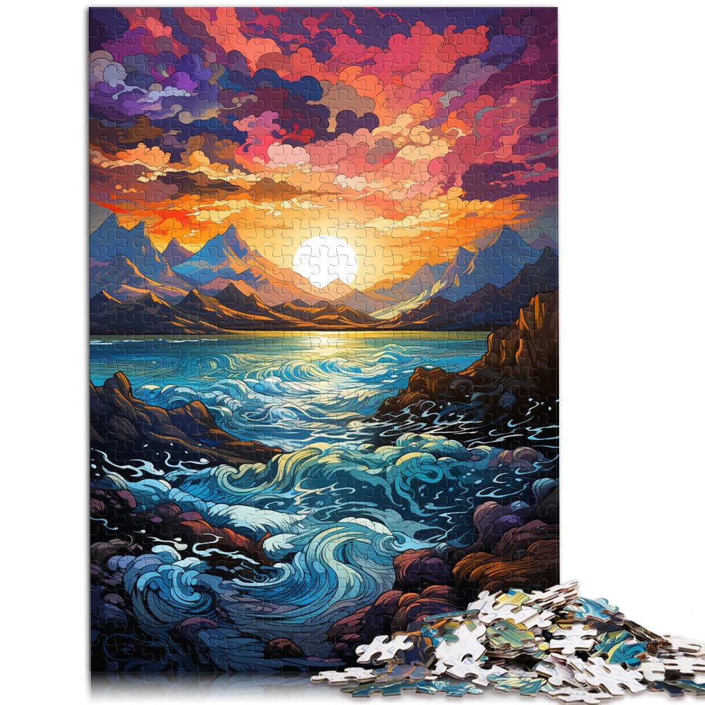 Puzzles für „Die farbenfrohe Psychedelie der Sfeir-Halbinsel“, 1000 große Teile, Puzzle für Erwachsene, Holzpuzzle, Heimdekoration, 1000 Teile (50 x 75 cm)