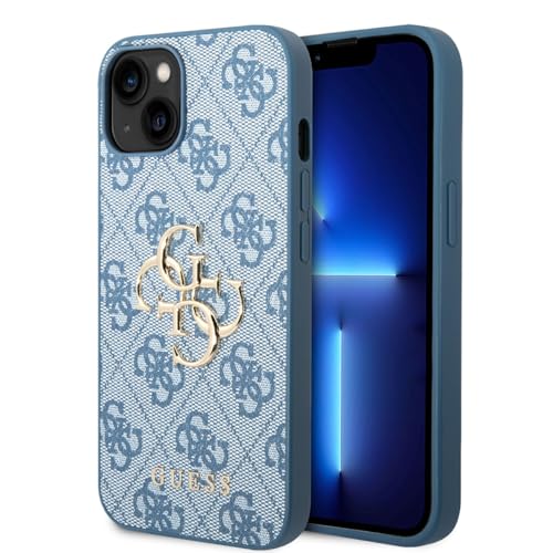 Guess iPhone 15 TPU Back Cover - 4G - Big Metal Logo - Blue