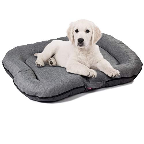 BoutiqueZOO Hundebett Große L: 95 x 75 cm | Wasserfest Hundematratze für Hunde | Hundematte für groß und klein | Codurastoff | Waschbar | In und Outdoor | Farbe: Grau | Hundesofa S, M, L, XL, XXL