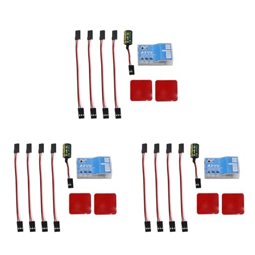 Toranysadecegumy 3 x A3 V2 Flugsteuerungs-Stabilisator, 4 Flugmodi für ferngesteuertes Flugzeug, ferngesteuertes Metall, Geschenk, Zubehör für RC-Liebhaber
