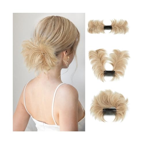 Haarteil Clip-In-Haarteile, Donut-Hochsteckfrisur, Kunsthaar-Dutt-Extensions, unordentliches lockiges Haar, Chignon, Haargummis, Haarteile for Frauen Haarverlängerung(22 60)