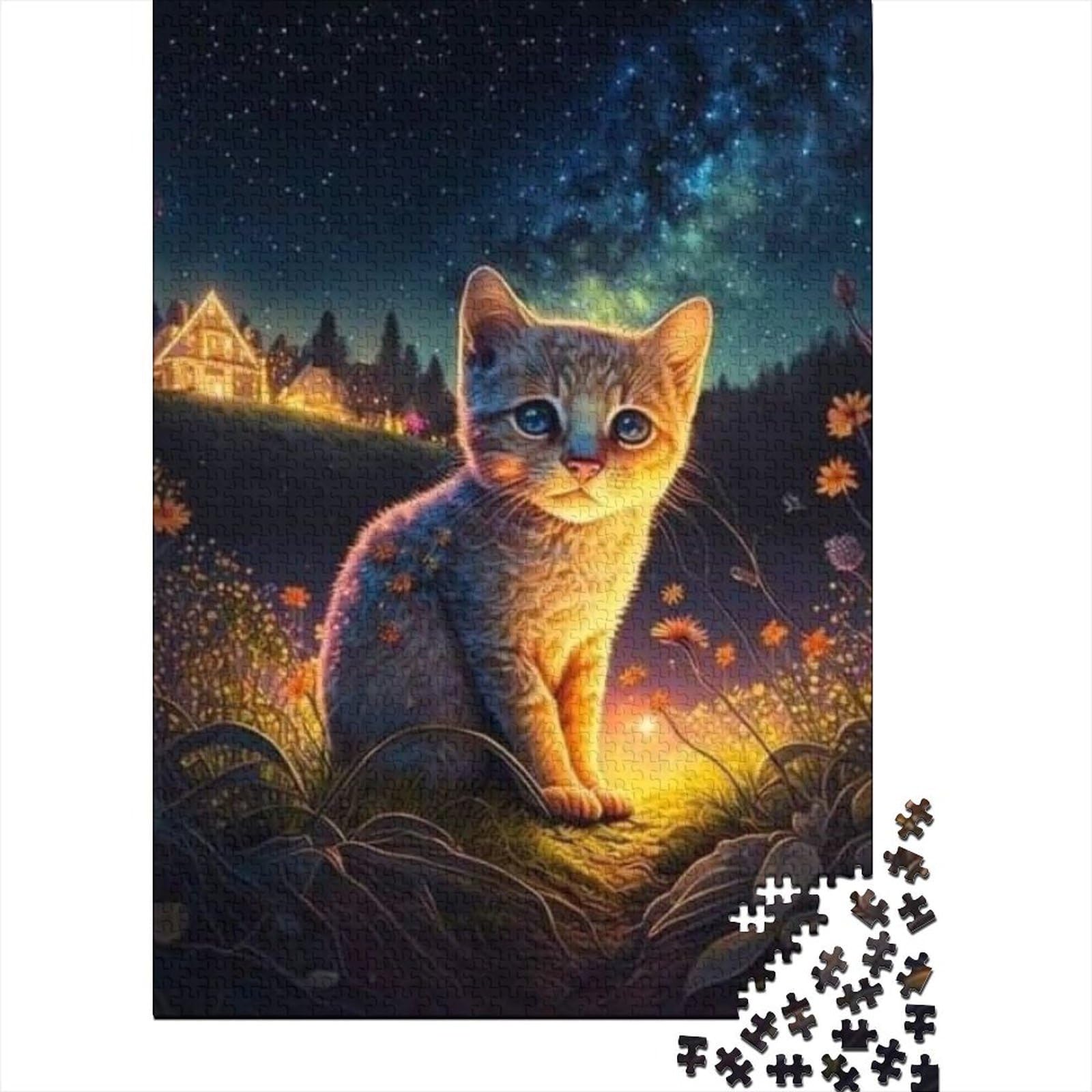 Puzzle für Erwachsene 1000 Teile Süßes Katzenpuzzle für Erwachsene Holzpuzzle Puzzle für Erwachsene Geschenke Größe: 75x50cm