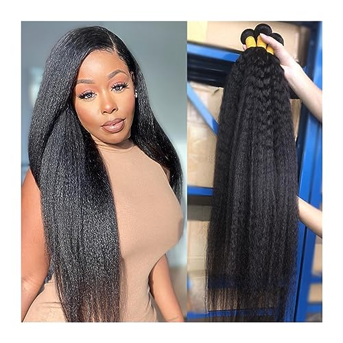 Human Hair Bundles Natürliche Farbe Gerade Peruanische Haarwebart Bundles Rohes Menschliches Haar Bundles Reines Remy Extensions 1/3/ 4 Bundles for Frauen human hair weave (Size : 26 26 26)