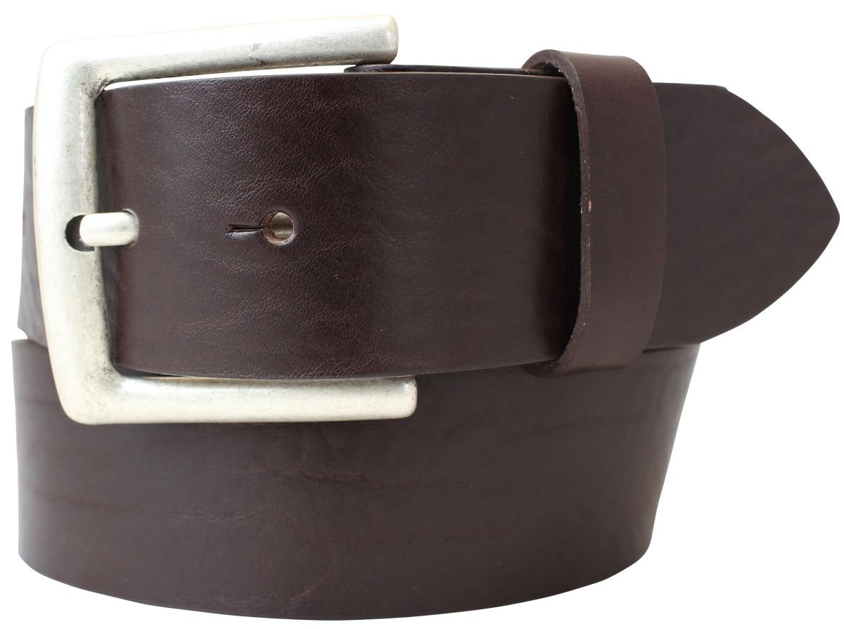 BELTINGER Jeansgürtel aus Vollrindleder 4,5 cm | Leder-Gürtel für Herren 45mm | Breiter Herren-Gürtel aus echtem Leder | Braun 90cm