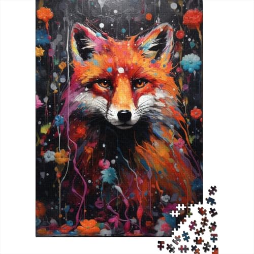 Kunstpuzzle für Erwachsene 1000 Teile Art Fox Puzzles für Teenager Geschenke ganze Familie und die 29,53x19,69 Zoll