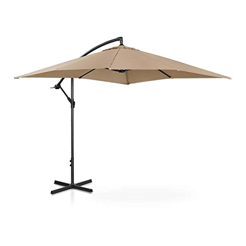 Uniprodo UNI-UMBRELLA-SQ250TA-N | Ampelschirm | Sonnenschirm | Taupe viereckig 250 x 250 cm neigbar | Gartenschirm | Terrassenschirm | Sonnenschutz für Balkon, Terrasse & Garten | Pendelschirm