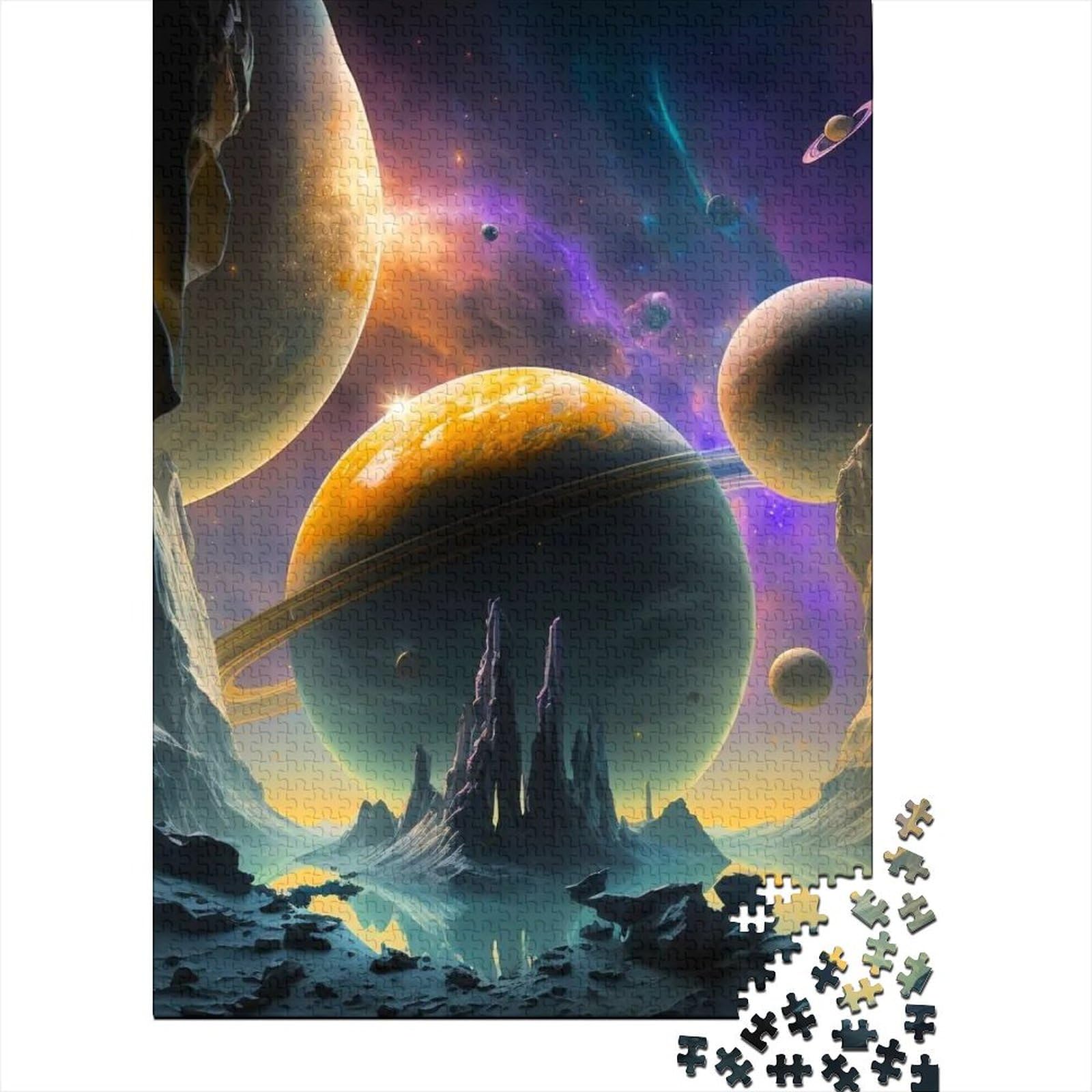 1000-teiliges Puzzle für Erwachsene und Teenager. Fantasy-Planet-Holzpuzzle für Teenager. Großes Holzpuzzle für Erwachsene (Größe 29,53 x 19,69 Zoll)