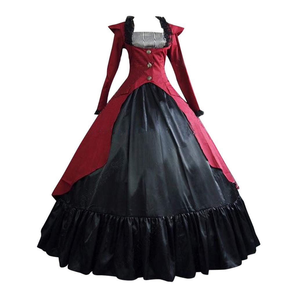 Mittelalter Gewandung Damen Renaissance Halloween Karneval Cosplay Kostüm Prinzessinen Kleid Abendkleid Mittelalter Kostüme Kleid Trompetenärmel Gothic Retro Kleid Halloween Karneval Kostüm Retro