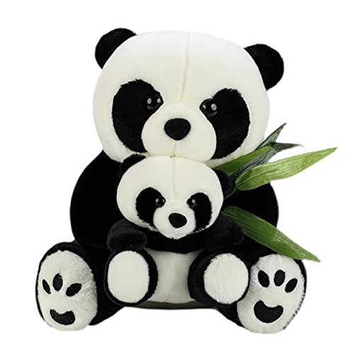 DANAIM Simulation Plüsch-Panda-Kuscheltiere Mit Realistischem Panda-Baby-Weichkissen, Mutter Und Baby-Plüsch-Bambus-Panda-Plüschtier-Geschenk for Kinder, Jungen, Freundin, Kinder(30cm)