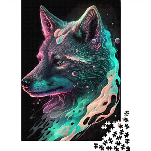 Puzzle für Erwachsene, 1000 Teile, „Edelwolf“, Holzpuzzle, Puzzle für Erwachsene, Teenager, Familienspiele, Weihnachts- und Geburtstagsgeschenke, 75 x 50 cm