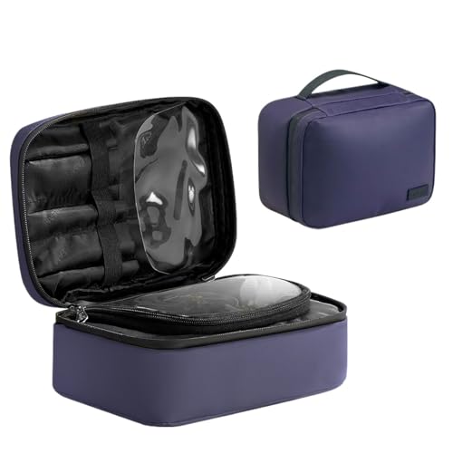 Multifunktions-Kosmetiktasche for Damen und Mädchen, Reise-Make-up-Aufbewahrungstaschen for den Außenbereich, Trennung von trockenen und nassen Toilettenartikeln Kosmetiktasche Set(Purple)