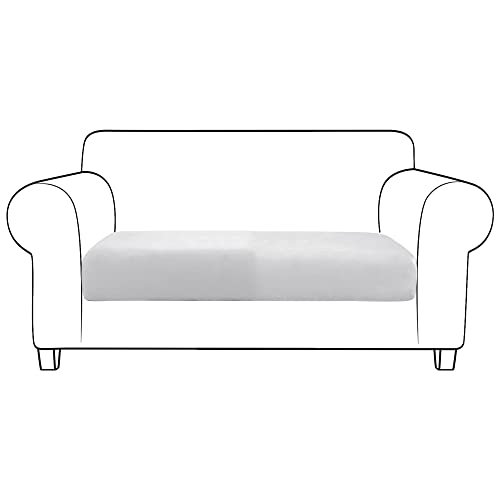 JHLD Stretch Sofa Sitzkissenbezug, Groß Samt Sitzkissenschutz Sofa-Sitzkissenbezüge Maschinenwaschbar Sofa-Sitzkissenbezug Für Wohnzimmer-hellgrau-2 Sitze