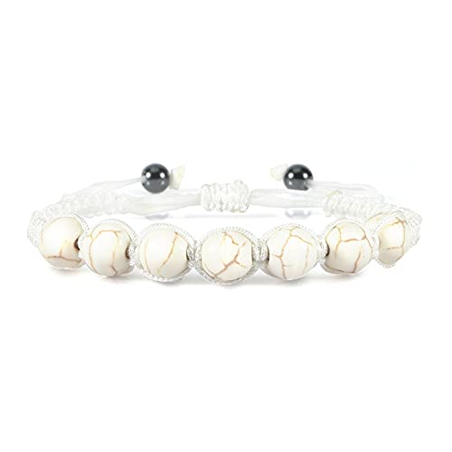 YIHANSS Kristallraue Trendige geflochtene Nylonseilperlenarmbänder Frauen Männer Naturstein Karneol Imitation Bernstein Strang Armband Armreif Geschenk Reiki-Armbänder (Farbe: Beige, Größe: Beige)