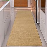 Nisorpa Großer Sisal Läufer Teppich 300x80cm Flur Läufer Rustikal Wohnzimmer Teppich Katze Kratzmatte mit Anti Rutsch Unterlage Soft Touch Dicker Flor für Wohnzimmer Schlafzimmer Küche Beige