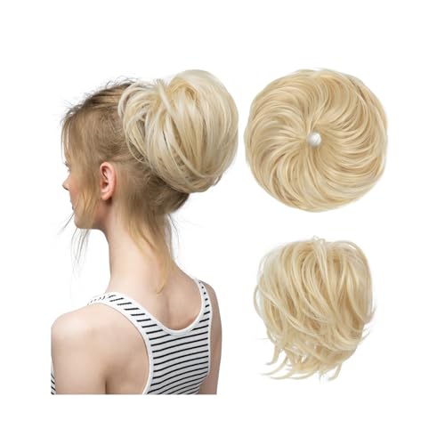 Haarteil Haargummi Synthetisches, gefälschtes, unordentliches Dutthaar, lockiges Band, Haarteil, Haargummi, Scrunchie, Wickelstück, elastisches Haar, Chignon, Cheveux, Schwanz, Hochsteckfrisur for Dam