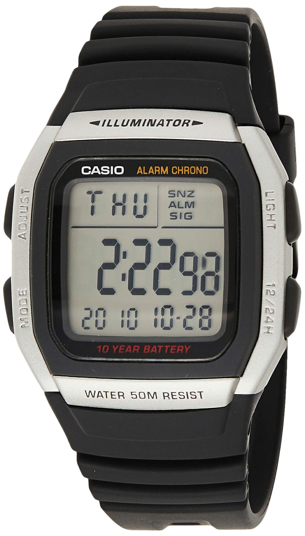 Casio Herren Armbanduhr Collection Digital Quarz Schwarz Resin W-96H-1Aves