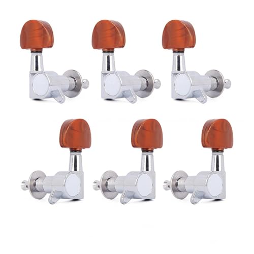 Strings Tuning Pegs Mechaniken Für Gitarre 6PCS Chrom/Titan Legierung 3R + 3L Akustische/Folk Gitarre Voll Verschluss Stimmwirbel String Tuner schlüssel (Color : 5)