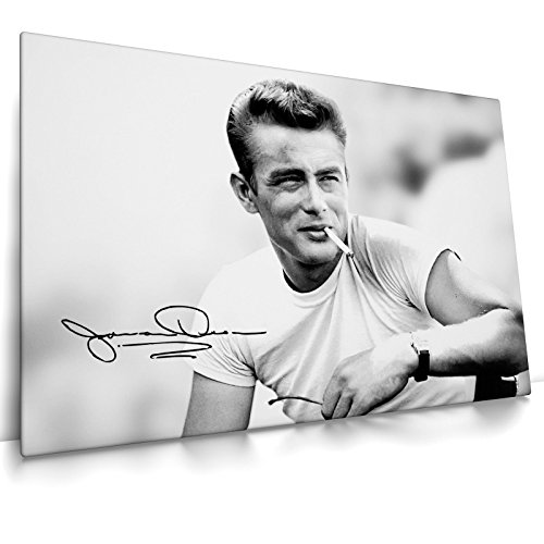 James Dean - Leinwand Bild - Film Wandbild aufhängefertig Kunst Druck Bilder Wand Deko Modern Art XXL Wohnzimmer (140 x 90 cm, Leinwand auf Keilrahmen)