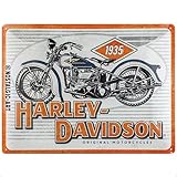 Nostalgic-Art Retro Blechschild, 30 x 40 cm, Harley-Davidson – Motorcycles 1935 – Geschenk-Idee für Biker, aus Metall, Vintage Design