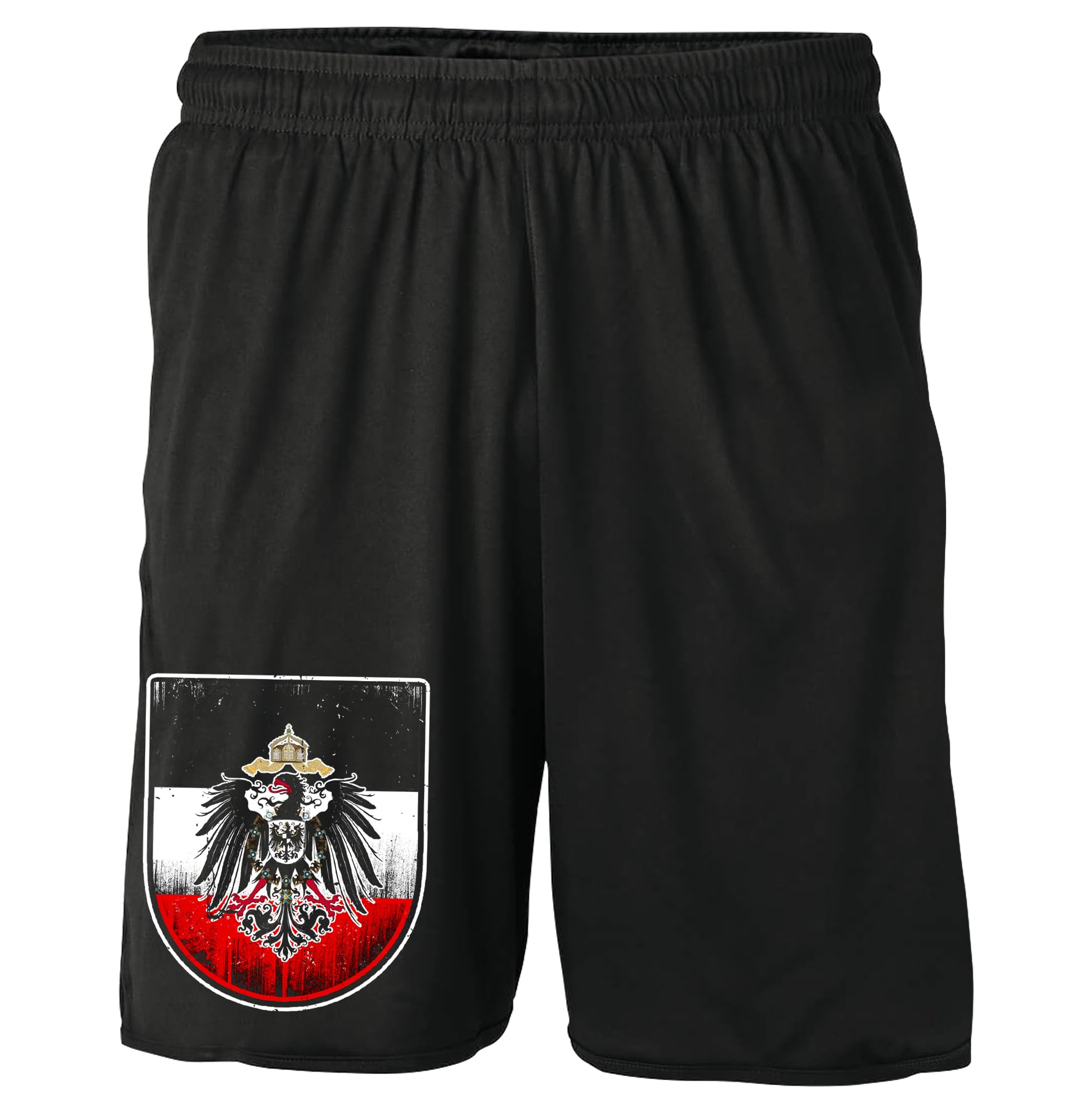 UGLYSHIRT Kaiserreich Shorts | Deutschland Kurze Hose Preußen Patrioten Germany Wiederstand Hose | M2 Schwarz (L)