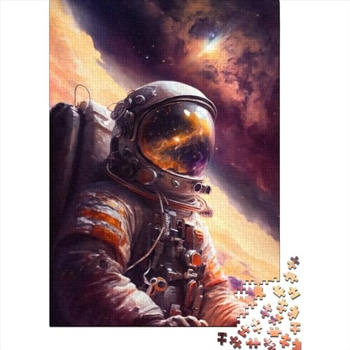 500-teiliges Puzzle für Erwachsene und Teenager, Astronauten-Reflexions-Puzzle für Erwachsene und Teenager, Holzpuzzle für Erwachsene und Teenager (Größe: 52 x 38 cm)