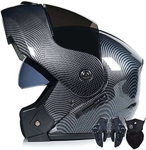 Motorradhelm Damen Herren,Klapphelme Modularer Helm Motorradhelm Integralhelme Roller-Helm Scooter-Helm Mofa-Helm DOT/ECE Zertifiziert Für Erwachsene Mit Doppelvisier