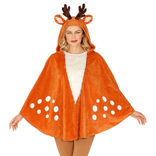 "REINDEER" (hooded poncho) - (One Size Fits Most Adult)