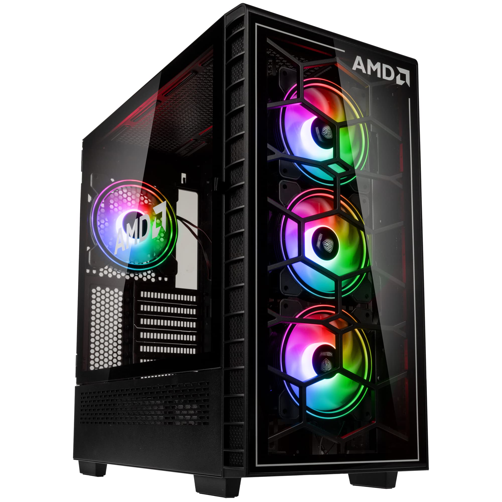 Kolink PC Gehäuse Observatory Y AMD Midi Tower Computer Gehäuse, 4 Vorinstallierte ARGB-Lüfter, Gehäuse PC für AIO-Kühlung, PC-Gehäuse RGB, PC Gehäuse Glas