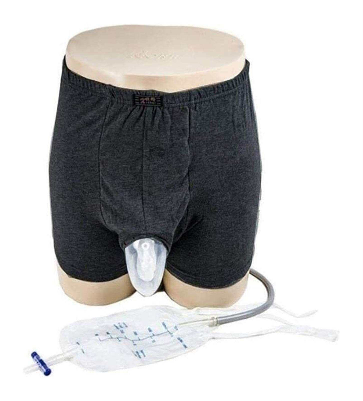 Gute Elastizität Urin Trichter Pee Halter Tragbare Urinbeutel Inkontinenz Hosen für Männer Komfort Atmungsaktiv Erblichen Urinsammler 0118 (Size : Large)