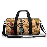 Afrikanische Frau Sport Duffel Bag Sporttasche Reisetasche Handgepäck Tasche Schwimmtasche Weekender Bag 45x23x23cm