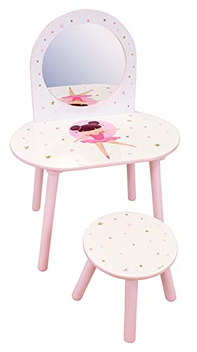 Fun House 713624 Tänzerin Ballerina für Kinder, 48 x 60 x 40 cm, mit Hocker H 27 x B 28 x T 28 cm