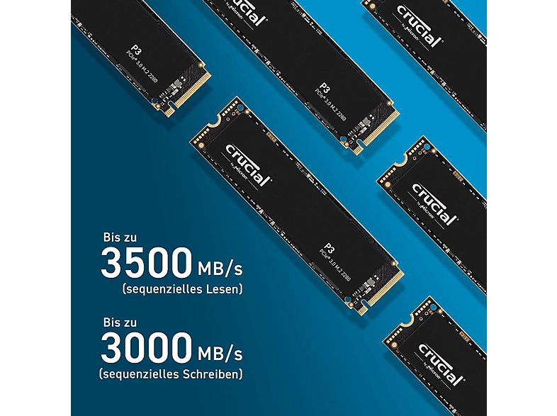 CRUCIAL P3 NVMe M.2 2280SS Festplatte, 4000 GB SSD via NVMe, intern