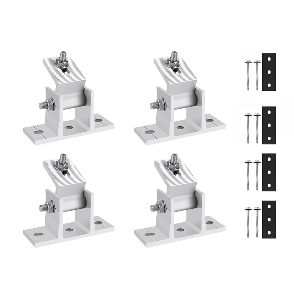 Eysaure 4Sets Verstellbare Dreieckige Aluminium-Solarmodul-Dachhalterung 15-30 ° Verstellbare PV-Modulhalterungen, Solarhalterungen, Flachdach, Von Solarmodulen