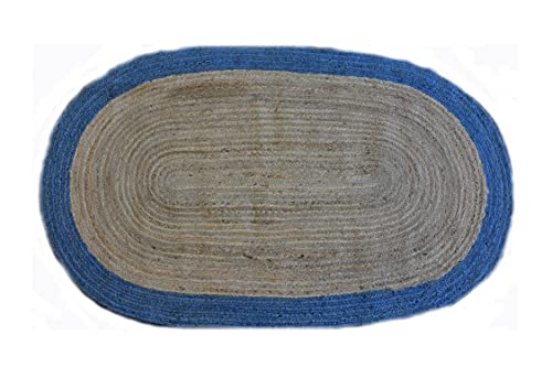 Roberta 59 Oval Natural/Blue 120x180cm