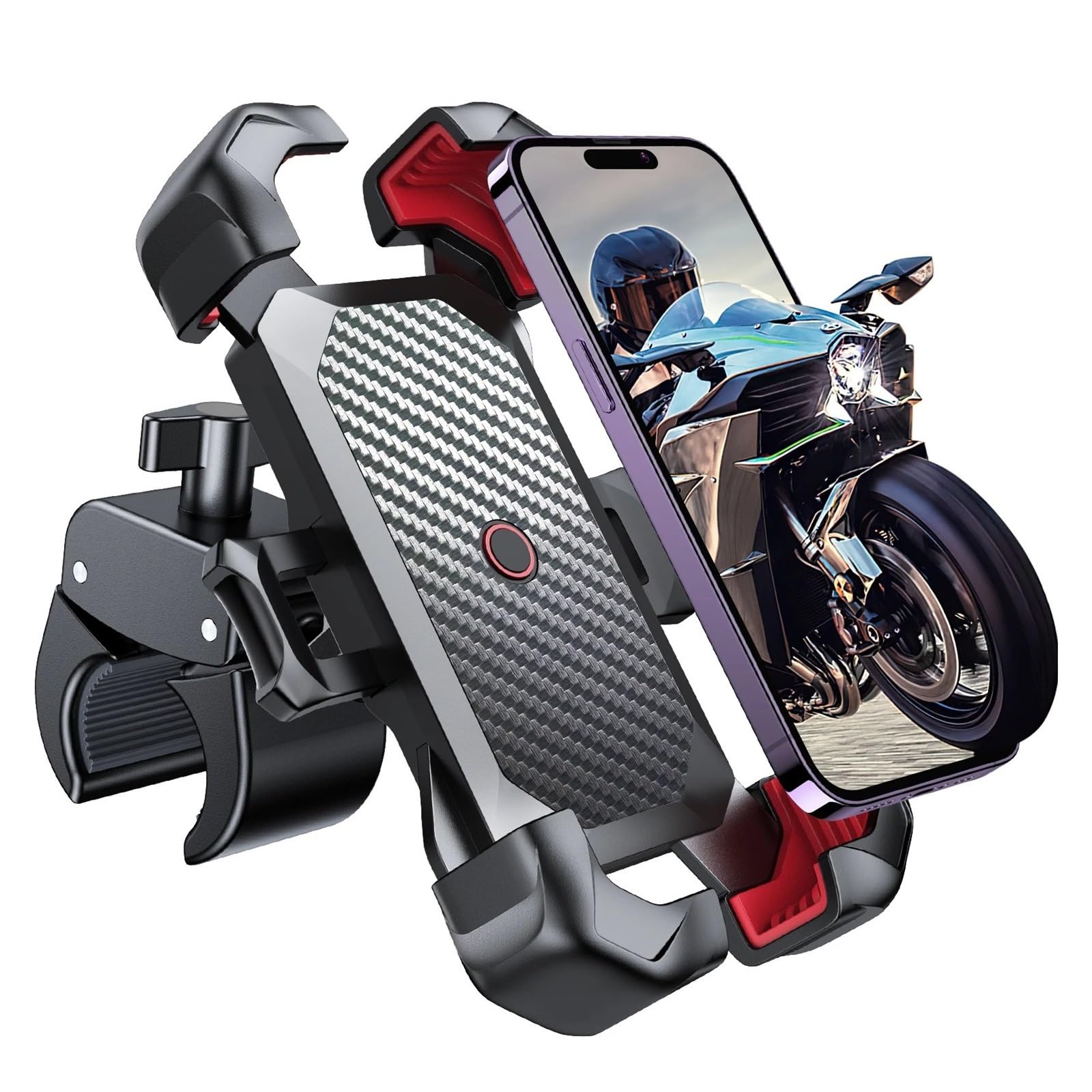 Handyhalterung Motorrad 360 ° Ansicht Fahrradtelefonhalter Motorradtelefonständer Für 4,7-7 Zoll Handyhalter Stoßfeste Halterung GPS-Clip Handyhalter Fahrrad