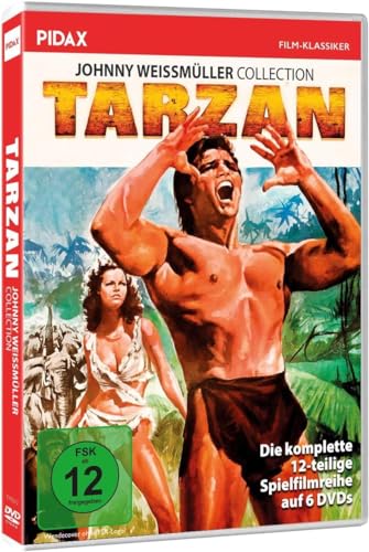 Tarzan Box - Johnny Weissmüller Collection / Alle 12 Tarzan-Abenteuer Filme mit Johnny Weissmüller in einer Sammlung (Pidax Film-Klassiker) [6 DVDs]