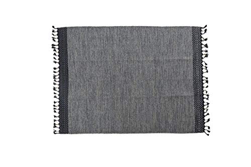 Dmora Dallas moderner Teppich, Kelim-Stil, 100% Baumwolle, grau, 170x110cm