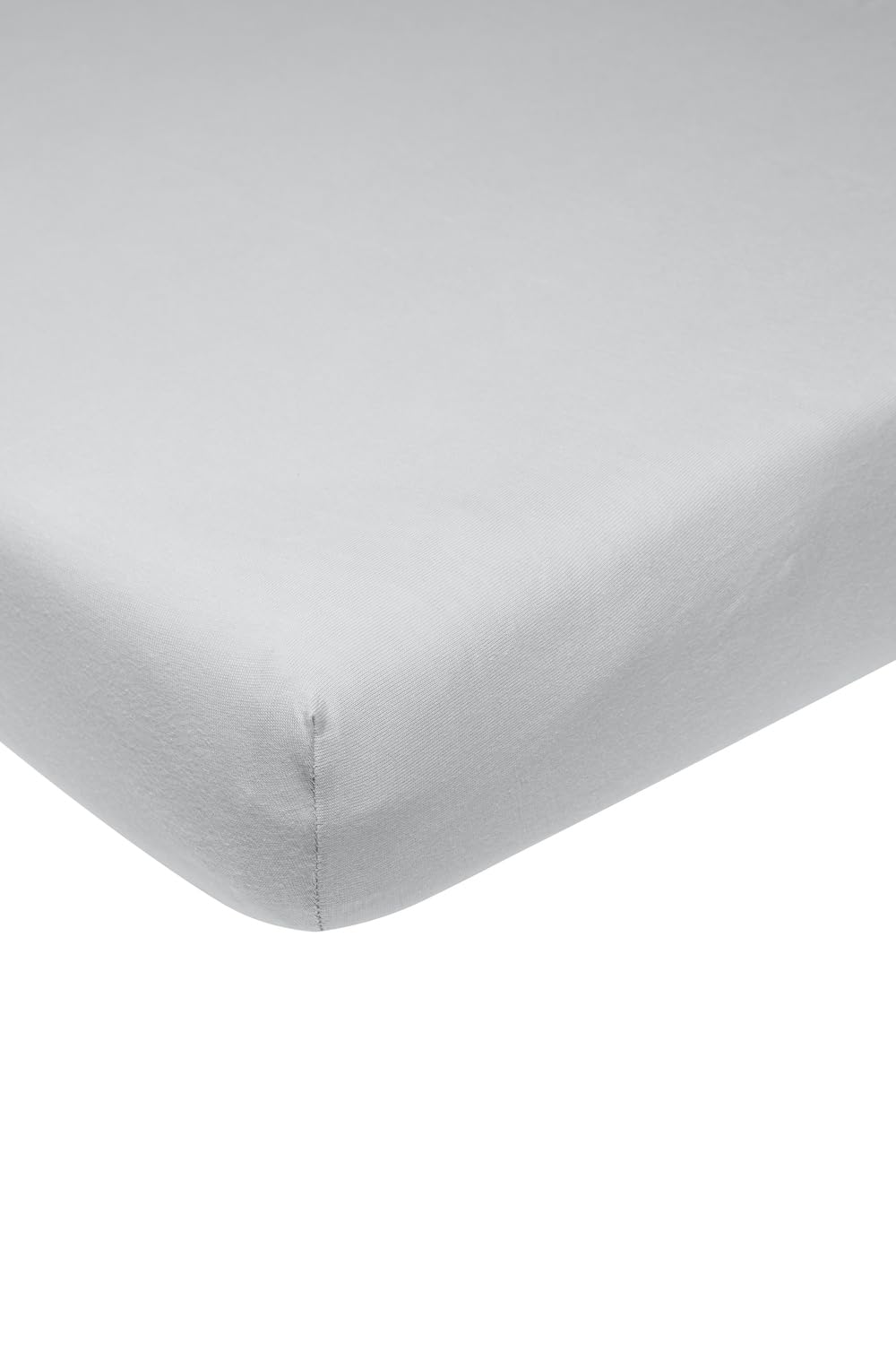 Meyco Home Basic Jersey Uni Spannbettlaken Doppelbett (Bettlaken mit weicher Jersey-Qualität, aus 100% Baumwolle, perfekte Passform durch Rundum-Gummizug, atmungsaktiv, Maße: 180 x 200 cm), Hellgrau